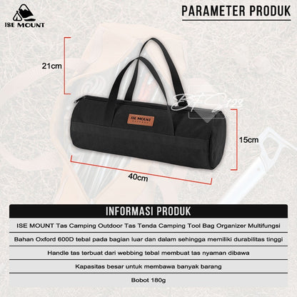 ISE MOUNT Tas Perkakas Tools Bag Tas Tenda Camping Outdoor Tas Organizer Multifungsi Oxford 600D 40cm x 15cm