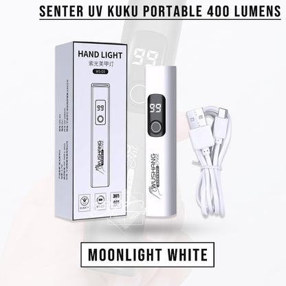 Senter UV Lampu Kuku Portable 400 Lumens Wushang UV Nail Lamp Rechargeable Type C
