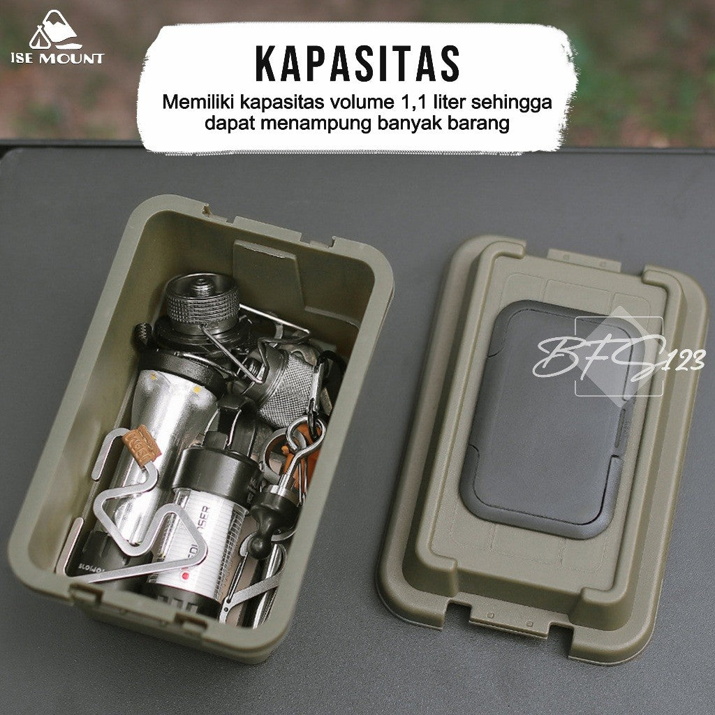 ISE MOUNT Tempat Tissue + Box Organizer Outdoor 1.1L Kotak Storage Serbaguna Camping Outdoor