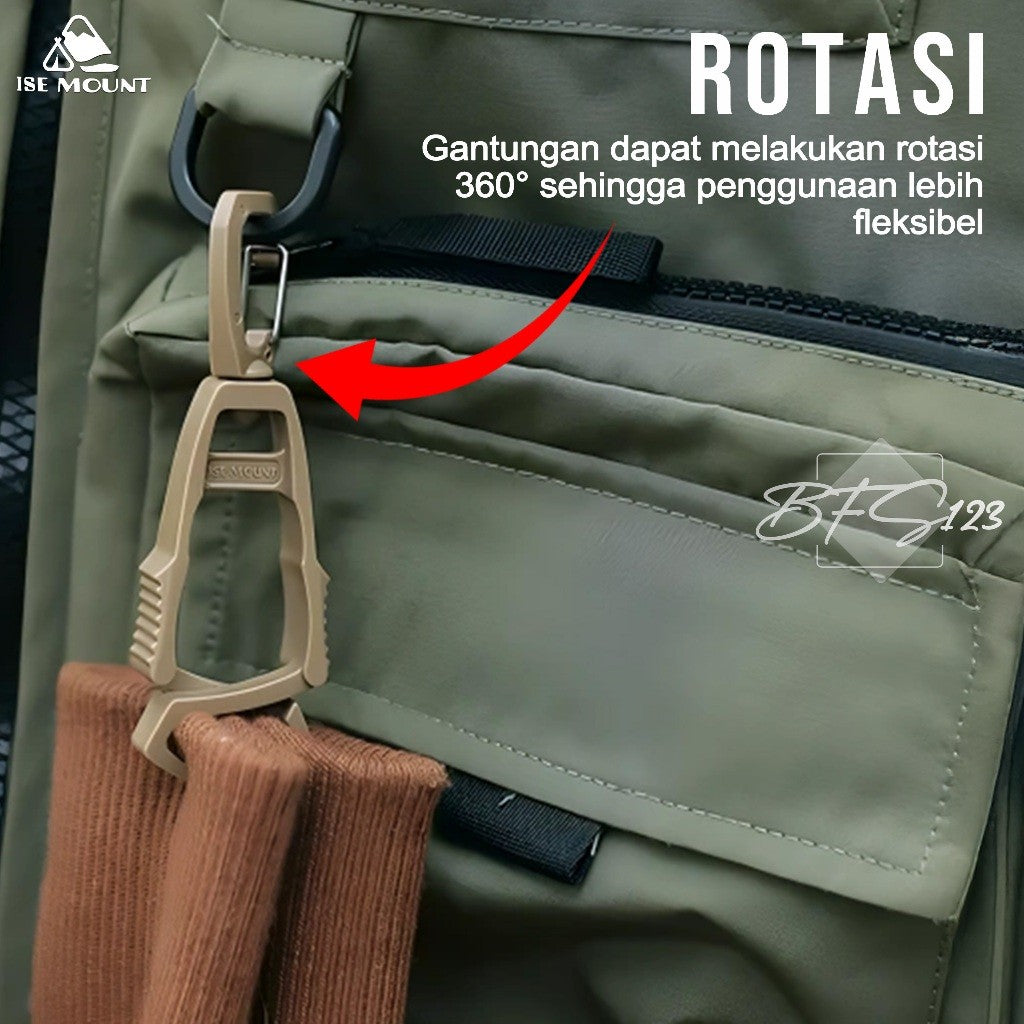 ISE MOUNT Gantungan Carabiner Hook Jepit Sarung Tangan Gantung Barang Camping Outdoor