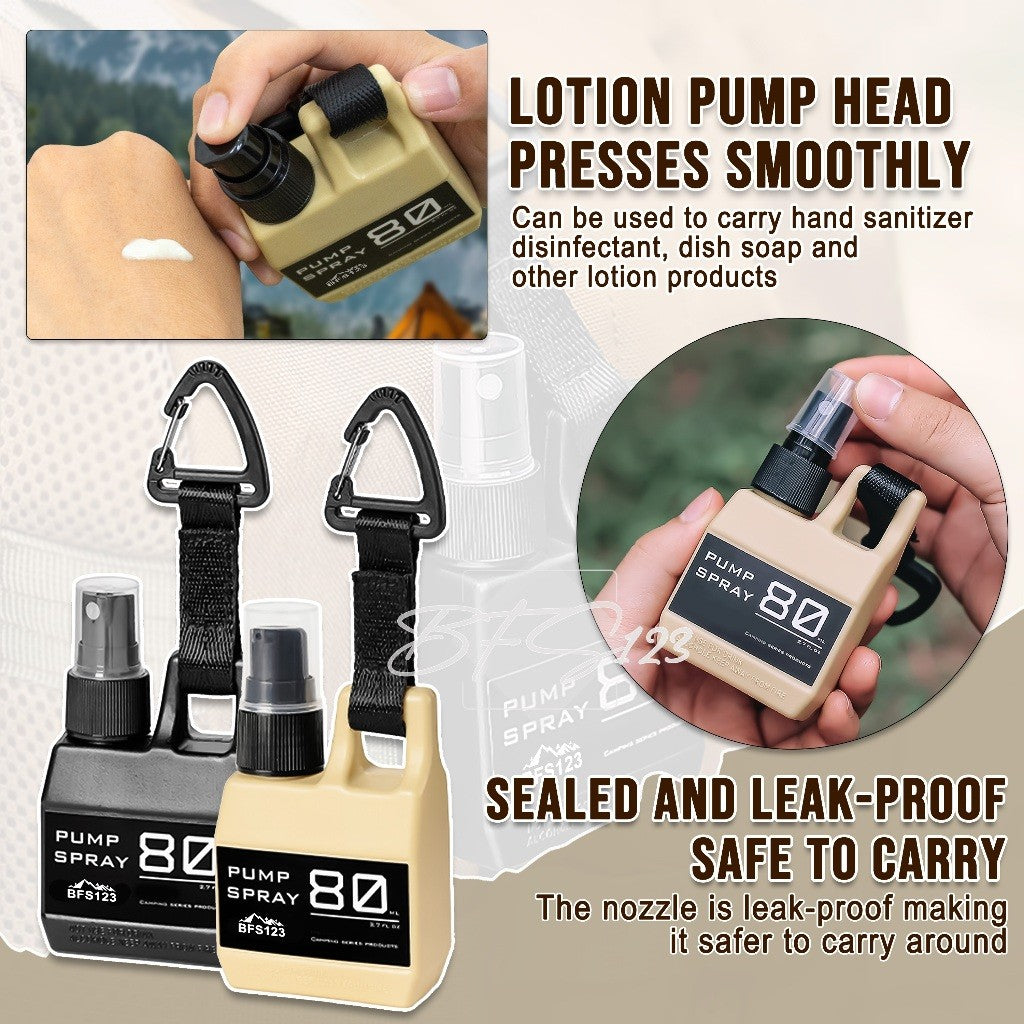 BFS123 Botol Pump Spray Lotion Handsanitizer Camping Hiking Hook Carabiner