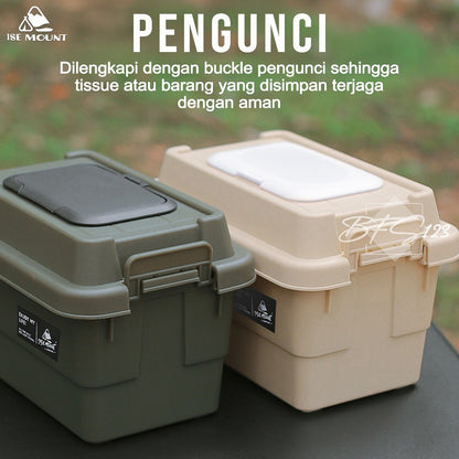 ISE MOUNT Tempat Tissue + Box Organizer Outdoor 1.1L Kotak Storage Serbaguna Camping Outdoor