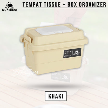 ISE MOUNT Tempat Tissue + Box Organizer Outdoor 1.1L Kotak Storage Serbaguna Camping Outdoor