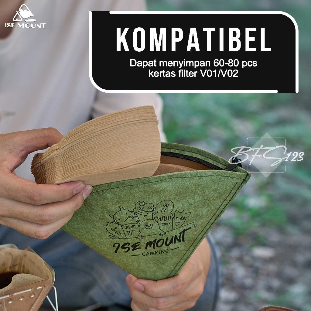 ISE MOUNT Storage Coffee Paper V60 Pouch Penyimpanan Kertas Dripper Kopi Filter