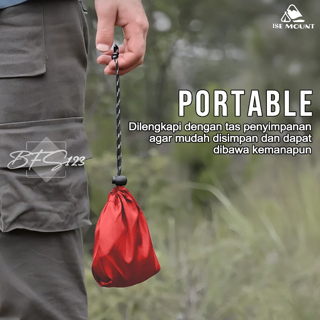 ISE MOUNT Carabiner Tali Gantungan Jemur Tenda Kait Hook Campervan 5 Meter Plus Storage BAG