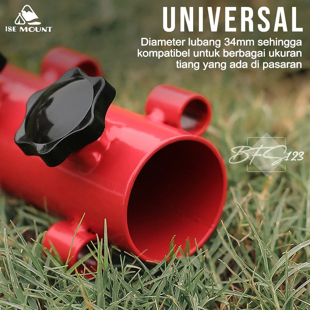 ISE Mount Pole Holder Tiang Fly Sheet Plus 2 Pcs Pasak Kanopi Tenda Stand Holder Tiang Tenda Camping 30 cm