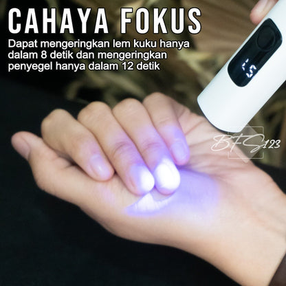 Senter UV Lampu Kuku Portable 400 Lumens Wushang UV Nail Lamp Rechargeable Type C
