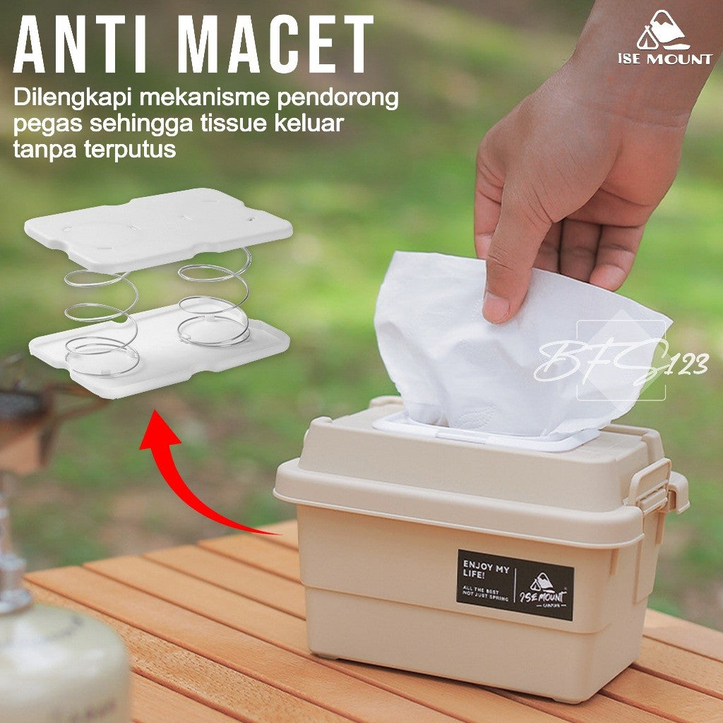 ISE MOUNT Tempat Tissue + Box Organizer Outdoor 1.1L Kotak Storage Serbaguna Camping Outdoor