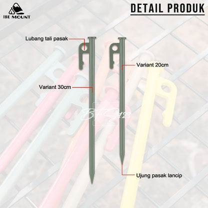 Pasak Tenda Camping Outdoor Material Baja 20 cm 30 cm Peralatan Tenda Camping Hiking