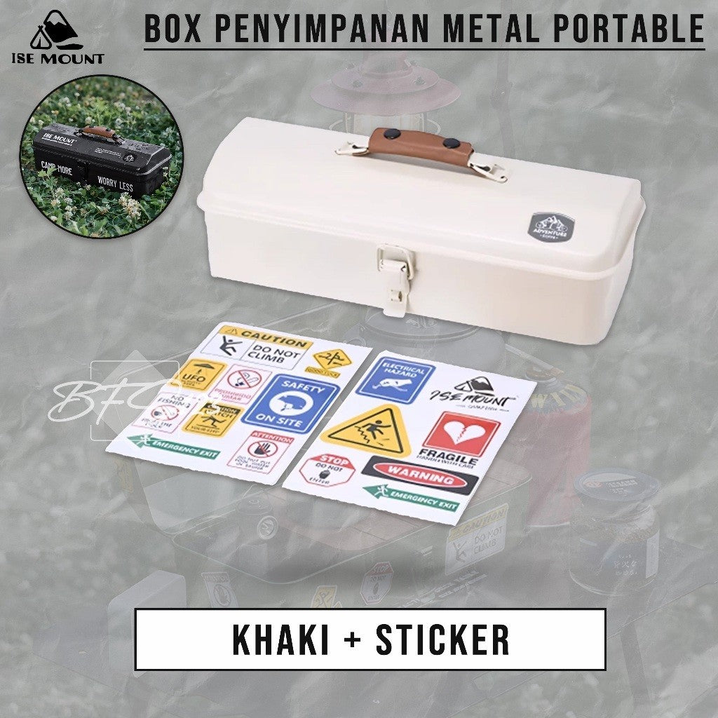 ISE MOUNT Box Tools Camping Portable Box Camping Set Vintage Clutter Storage Box Metal