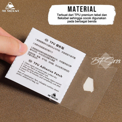 ISE Mount 5 Pcs Repair Patch Gear TPU 7,5 x 7,5 cm Alat Tambal Tenda Flysheet Kasur Angin Ban Renang Sleeping Pad