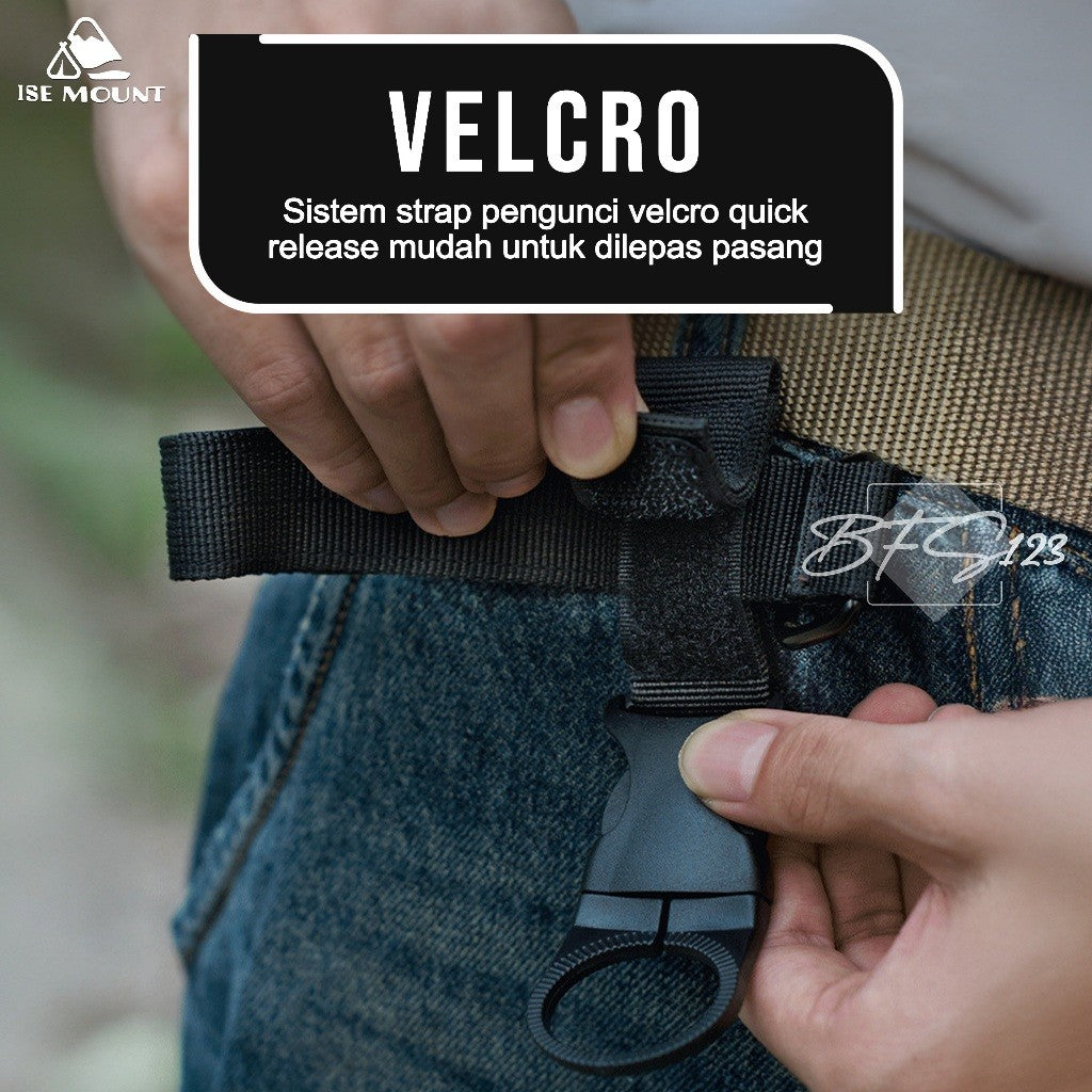 ISE MOUNT Glove Hanging Buckle Pengait Botol Nylon Belt Glove Holder Clip Hiking Outdoor