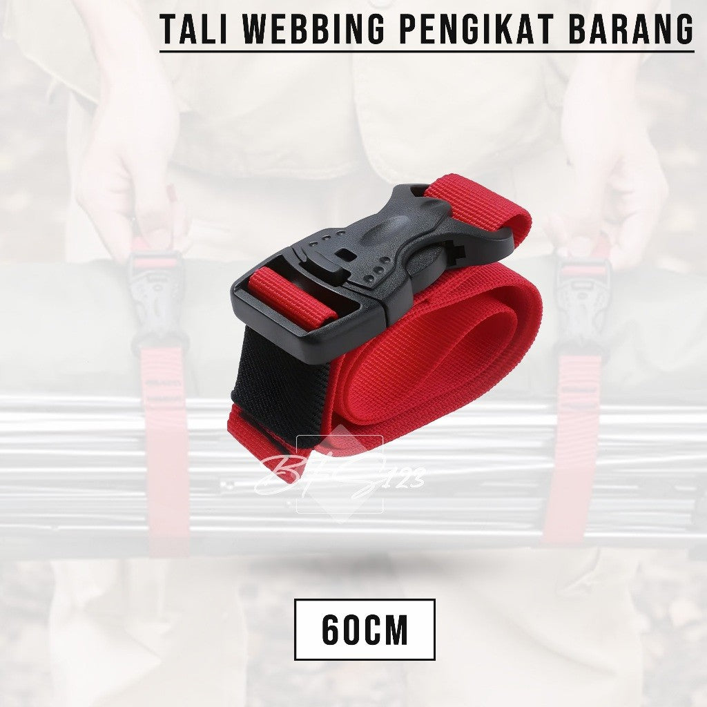 Tali Pengikat Barang Outdoor Tali Webbing Nylon 0,6-1,5 Meter Tali Strap Barang Camping Outdoor Hiking