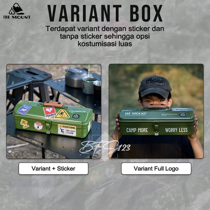 ISE MOUNT Box Tools Camping Portable Box Camping Set Vintage Clutter Storage Box Metal