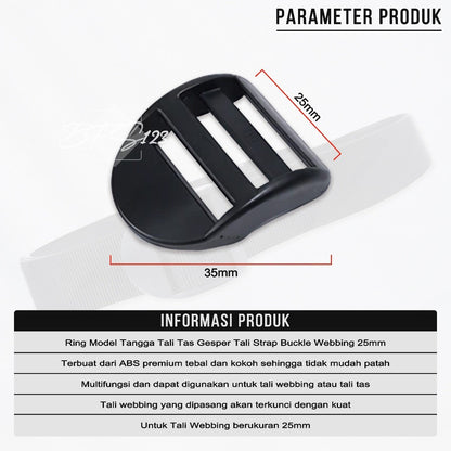 Ring Model Tangga Tali Tas Gesper Tali Strap Buckle Webbing 25mm