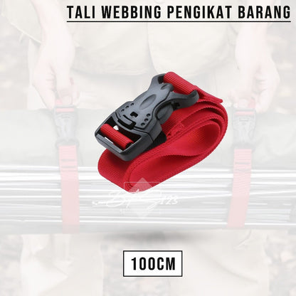 Tali Pengikat Barang Outdoor Tali Webbing Nylon 0,6-1,5 Meter Tali Strap Barang Camping Outdoor Hiking