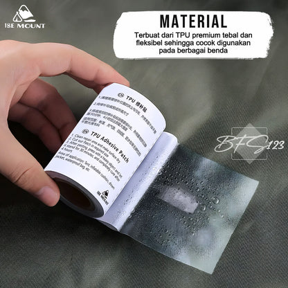 ISE Mount Repair Patch Gear TPU Alat Tambal Tenda Kasur Angin Ban Renang Matras Angin Serbaguna 7,5 x 187 cm