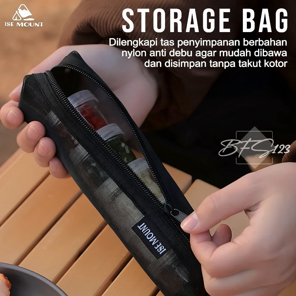 ISE MOUNT Set 5 Pcs Tempat Bumbu Camping Seasoning Box Campervan Plus Storage BAG