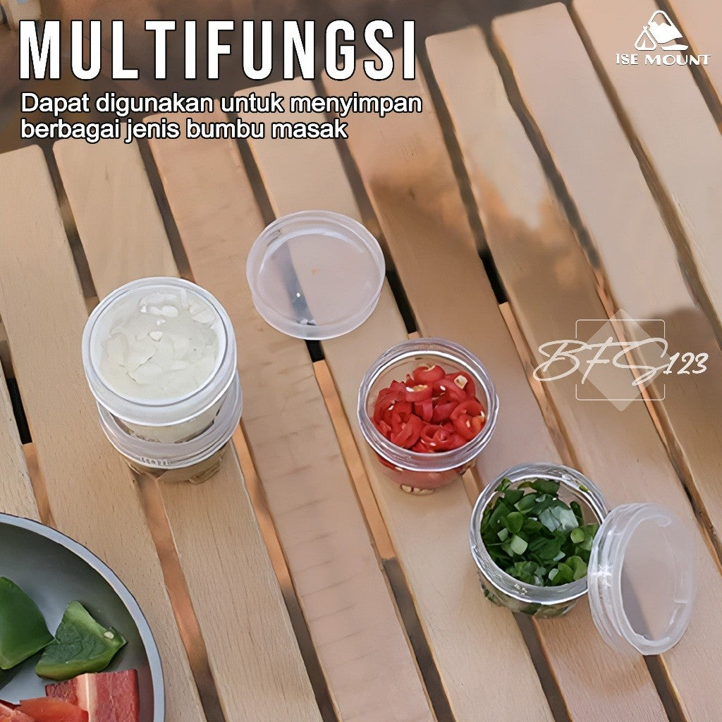 4 Pcs Set Tempat Bumbu Camping ISE MOUNT Seasoning Box Kotak Bumbu Campervan Plus Storage Pouch