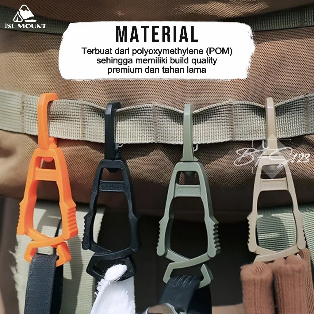 ISE MOUNT Gantungan Carabiner Hook Jepit Sarung Tangan Gantung Barang Camping Outdoor