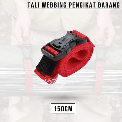 Tali Pengikat Barang Outdoor Tali Webbing Nylon 0,6-1,5 Meter Tali Strap Barang Camping Outdoor Hiking