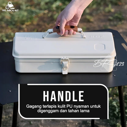 ISE MOUNT Box Tools Camping Portable Box Camping Set Vintage Clutter Storage Box Metal