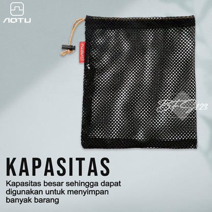 AOTU Mesh Bag Tas Jaring Serbaguna 20x29cm Travel Camping Hiking Storage