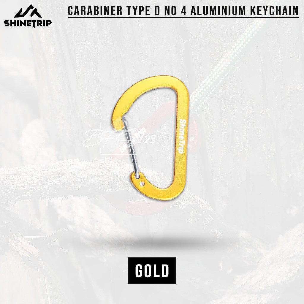 SHINETRIP Carabiner D-Type No 4 Aluminum Keychain Access Gantungan Kunci Camping Hiking Outdoor