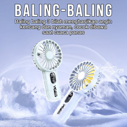 Kipas Tangan Portable 1200 mAh WS-8620 Wushang Mini Fan 3 High-speed USB Rechargeable Kipas Genggam Travel Outdoor