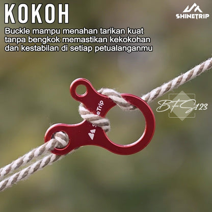 SHINETRIP Rope Stopper 3 Hole Aluminium Alloy Buckle Tali Prusik Pengencang Tali Tenda Flysheet Camping