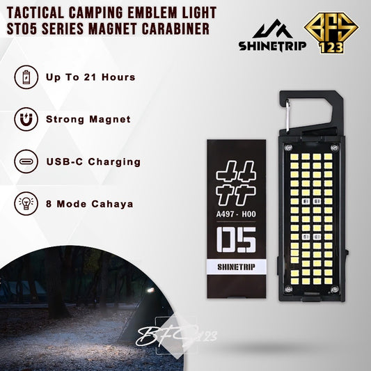 SHINETRIP ST-05 Series Lampu Gesper Tactical Kotak Lampu Camping Tactical Emblem Light Outdoor
