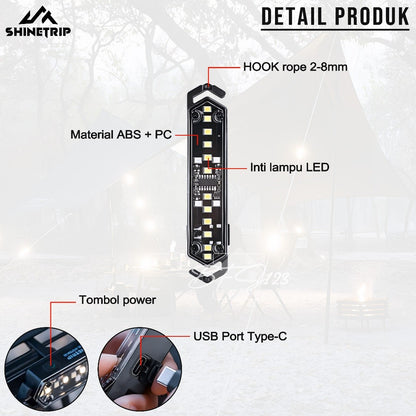 SHINETRIP A514-H00 Lampu Darurat Camping Warning Light Type-C Ipx4 Wind Rope Tactical