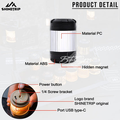 SHINETRIP 05 Series Lampu Hanging Tent Rotating 19 Glimmer Mode Lampu Kemah Gantung Type-C 1000 mAh Camping Outdoor