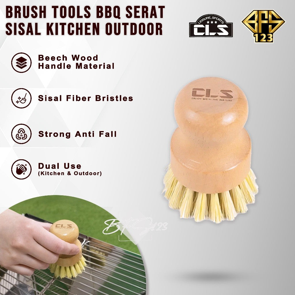 CLS Brush Sikat Pembersih BBQ Material Serat SISAL Kitchen Sikat Dapur Cuci Piring Serbaguna Camping Outdoor