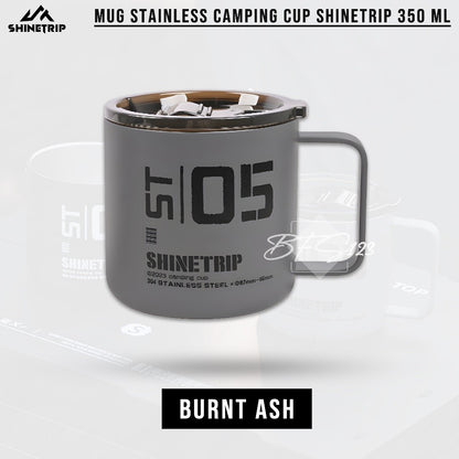 SHINETRIP Mug Gelas Camping Tactical Cup Stainless Steel 350 ml 05 Series Gelas Oudoor Plus Tutup