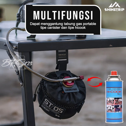 SHINETRIP Bracket Hanging Kaleng Canister Hicook Clamp Dudukan Kaleng Meja Anti Slip Camping Outdoor