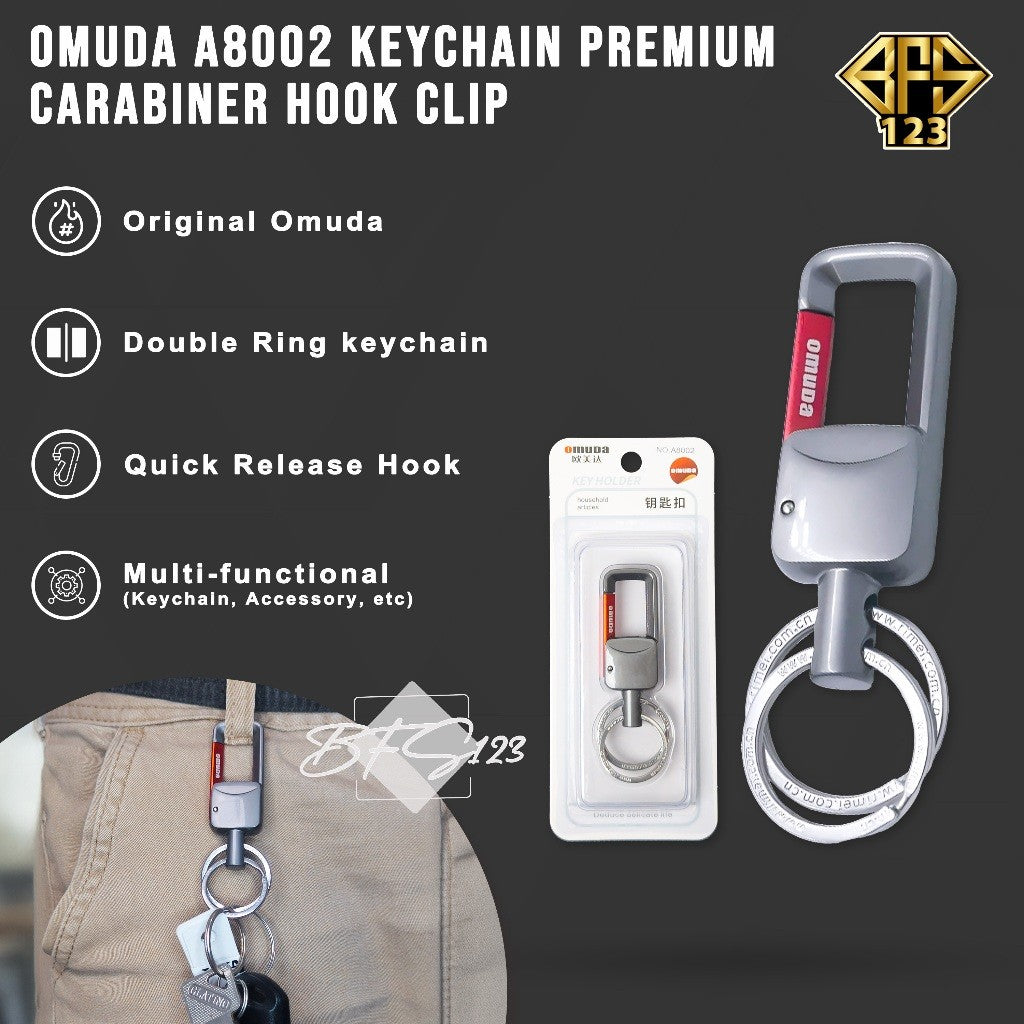 Gantungan Kunci Omuda A8002 Keychain Carabinner Motor Mobil Rumah Premium Stainless