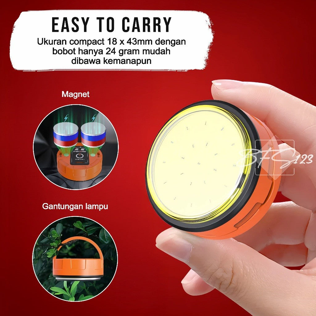 Lampu Tenda LED 36W Wushang USB Lampu Gantung Emergency Worklight COB Hook Carabiner Magnet Waterproof
