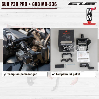 Paket GUB P30 / GUB P30 PRO Phone Holder + Breket Spion GUB MD-236
