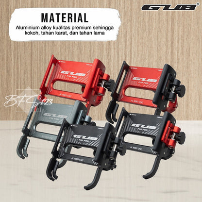 GUB P30 PRO NEW Quick Release Phone Holder HP Dudukan Ponsel Motor Sepeda Aluminium Aloy