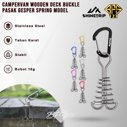 SHINETRIP Pasak Gesper Tali Nail Fish Buckle Model Per Stainless Carabiner Aluminium Gesper Kait Kayu Camping Outdoor