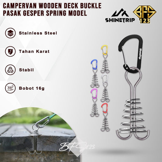 SHINETRIP Pasak Gesper Tali Nail Fish Buckle Model Per Stainless Carabiner Aluminium Gesper Kait Kayu Camping Outdoor