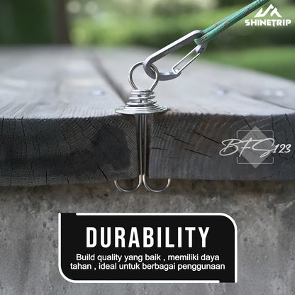 SHINETRIP Carabiner D-Type No 4 Aluminum Keychain Access Gantungan Kunci Camping Hiking Outdoor
