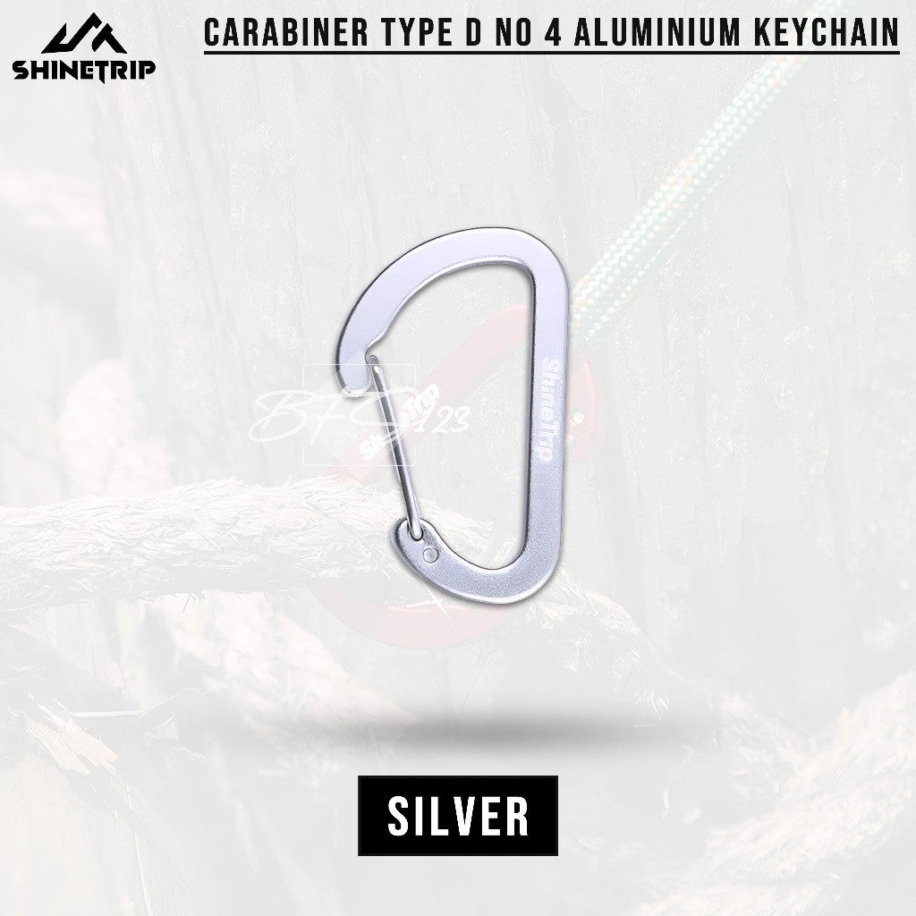 SHINETRIP Carabiner D-Type No 4 Aluminum Keychain Access Gantungan Kunci Camping Hiking Outdoor
