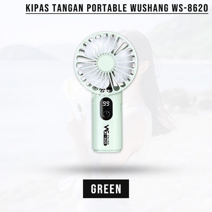 Kipas Tangan Portable 1200 mAh WS-8620 Wushang Mini Fan 3 High-speed USB Rechargeable Kipas Genggam Travel Outdoor
