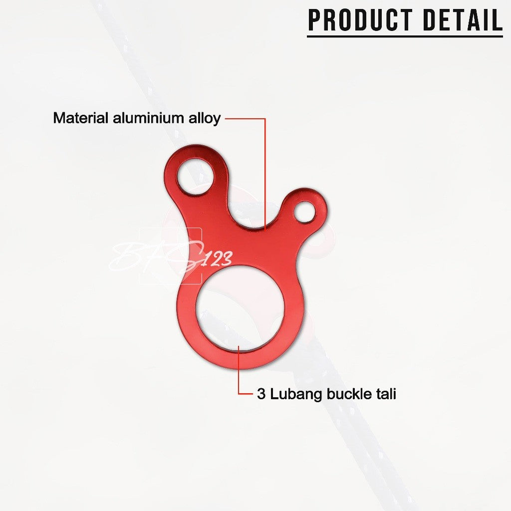 Rope Stopper 3 Hole Aluminium Alloy Polos Rope Buckle Pengencang Tali Flysheet Camping