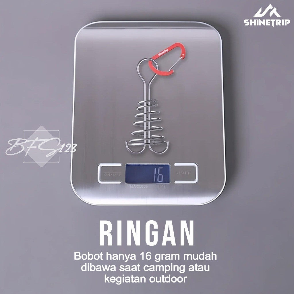 SHINETRIP Pasak Gesper Tali Nail Fish Buckle Model Per Stainless Carabiner Aluminium Gesper Kait Kayu Camping Outdoor