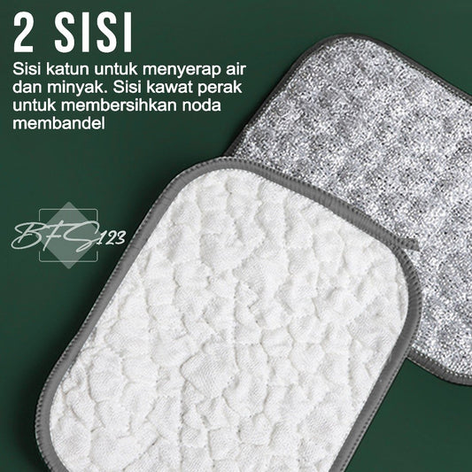 2 In 1 Sabut Kawat Cuci Piring Alas Panas Fry Pan Panci 16x12 cm Pembersih Peralatan Dapur Anti Karat