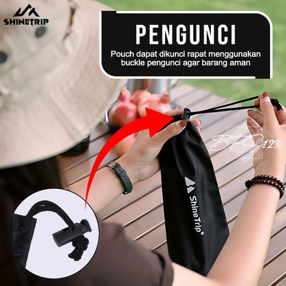 SHINETRIP Pouch Kantong Serut 28x12 Cm Camping Hiking Sarung Pasak Tenda Multifungsi Outdoor