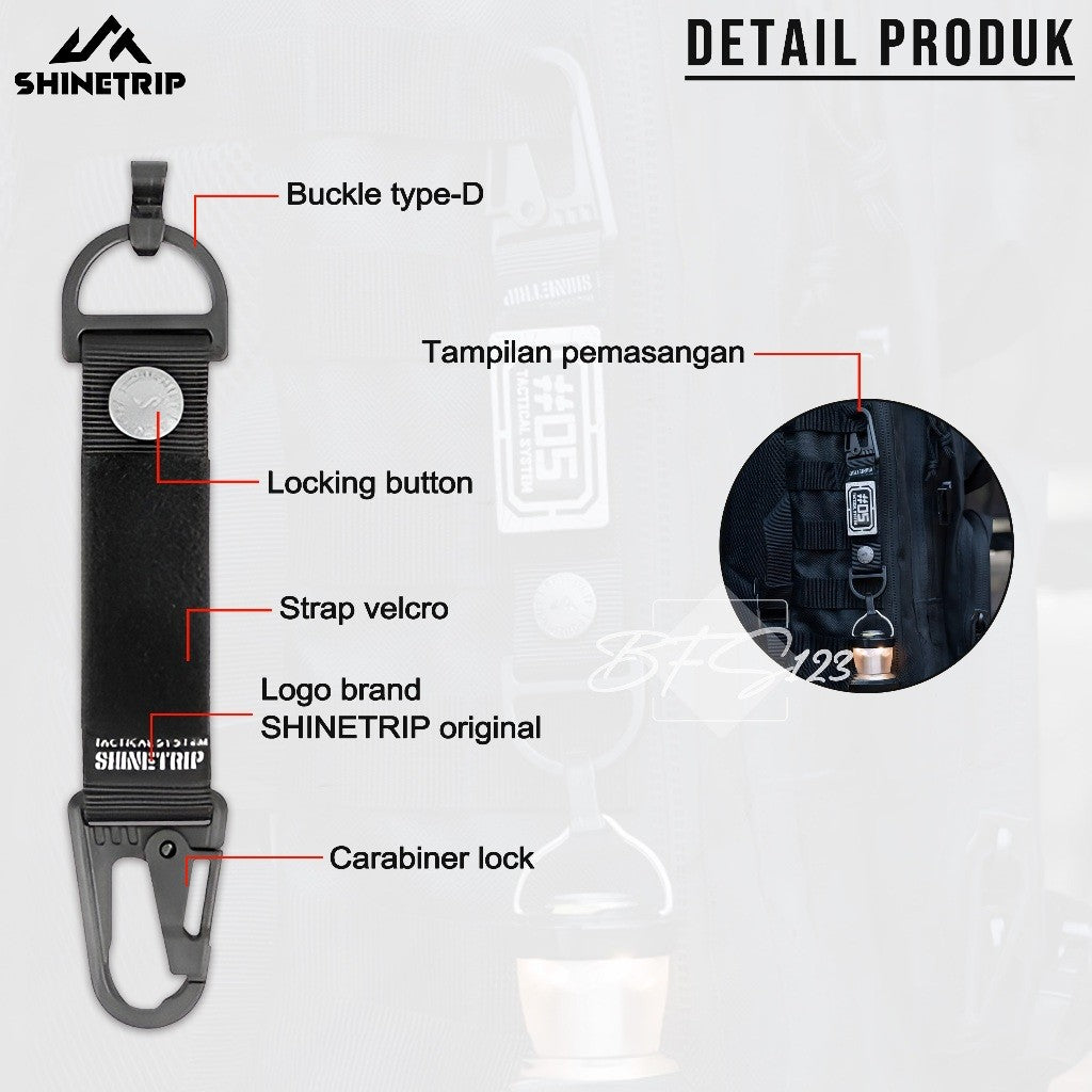 SHINETRIP ST-05 Keychain Snaphook Gantungan Gesper Tactical A521-H01 Multi-Functional Hook Carabiner Outdoor